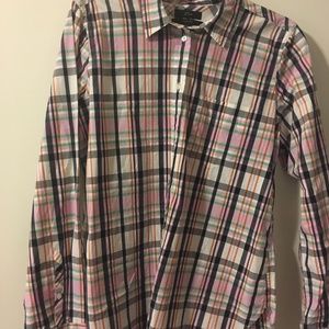 Final Price- Never worn J.Crew Pink Plaid Shirt